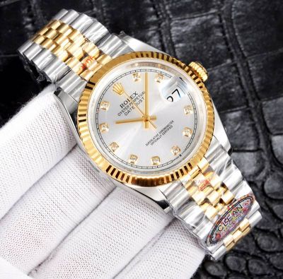 Clean Factory Rolex Datejust 2836 silver Face Watch 36mm 